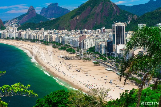 Picture of Copacabana beach in Rio de Janeiro Brazil Copacabana beach is the most famous beach of Rio de Janeiro Brazil